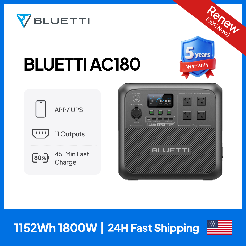 【RENEW】BLUETTI AC180 Solar Por - Usb Charger Dynamo review and price