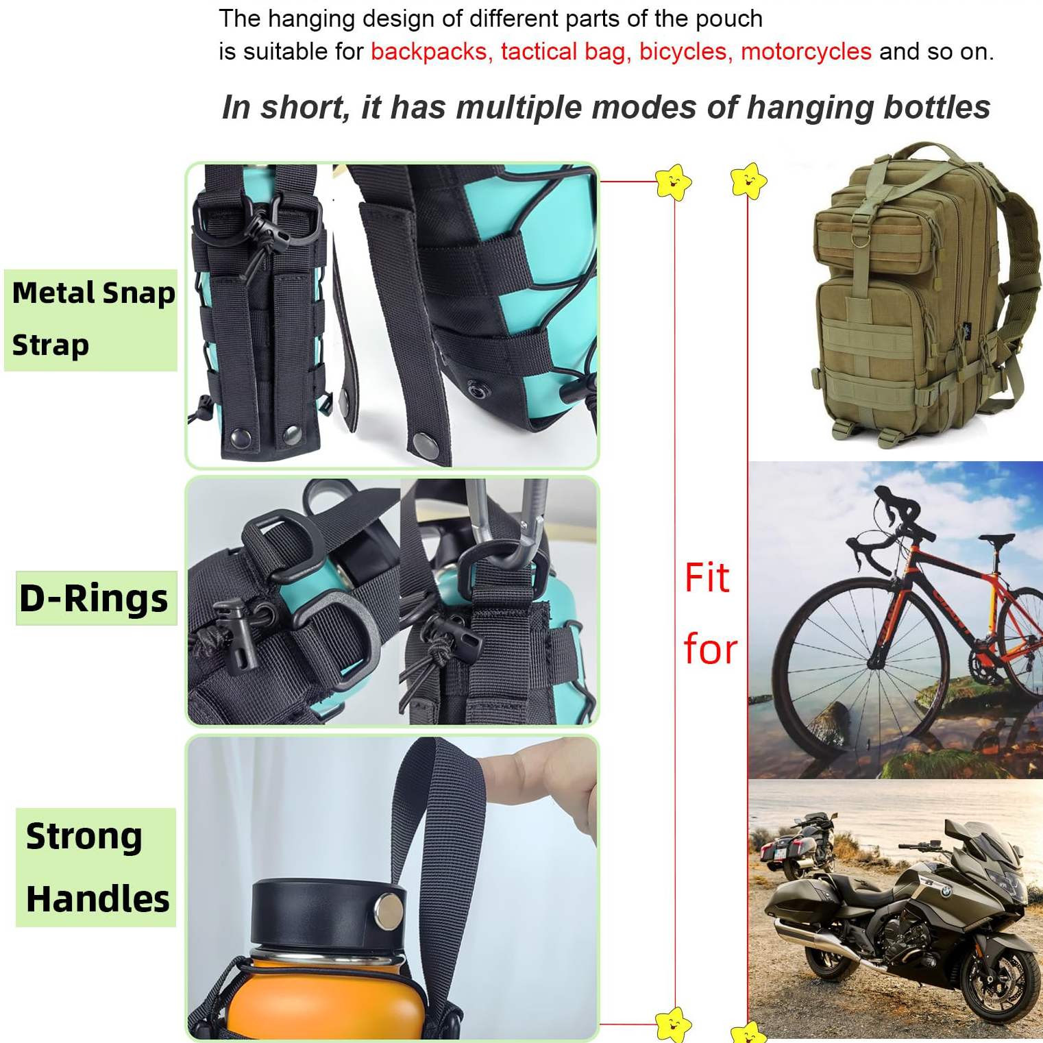 1000D Molle Water Bottle Holde - Cycling Commute Backpack review and price