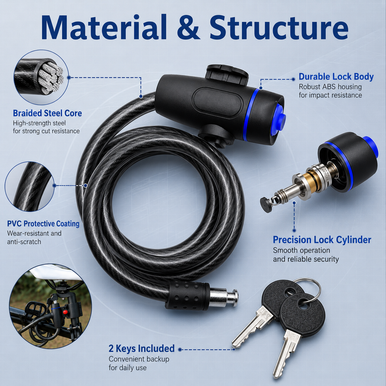 PINMOAP 1PC Universal Bike Loc - Commuter Bike Lock review and price