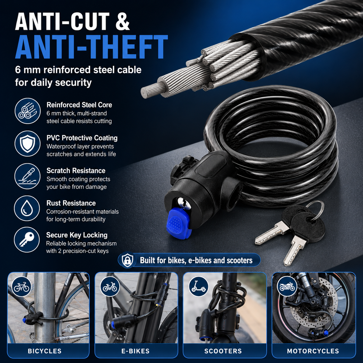 PINMOAP 1PC Bicycle Bike Lock  - Commuter Bike Lock review and price