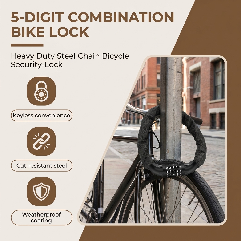 5-Digit Combination Bike Lock  - Commuter Bike Lock review and price