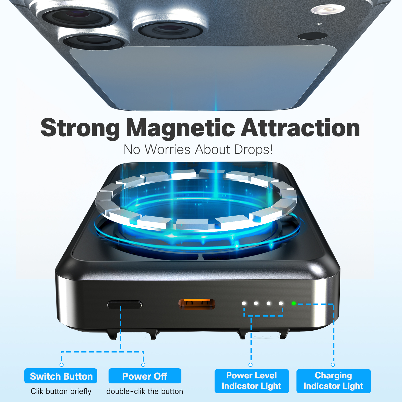 10000mAh Magnetic Wireless Pow - Usb Charger Dynamo review and price