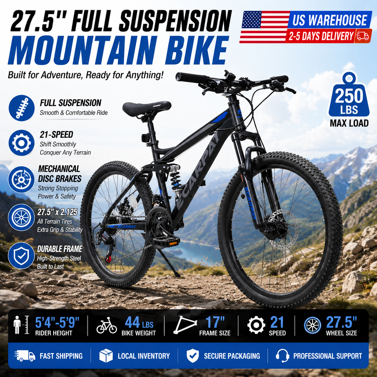 27.5 Inch Full Suspension MTB  - Commuting With Bike review and price