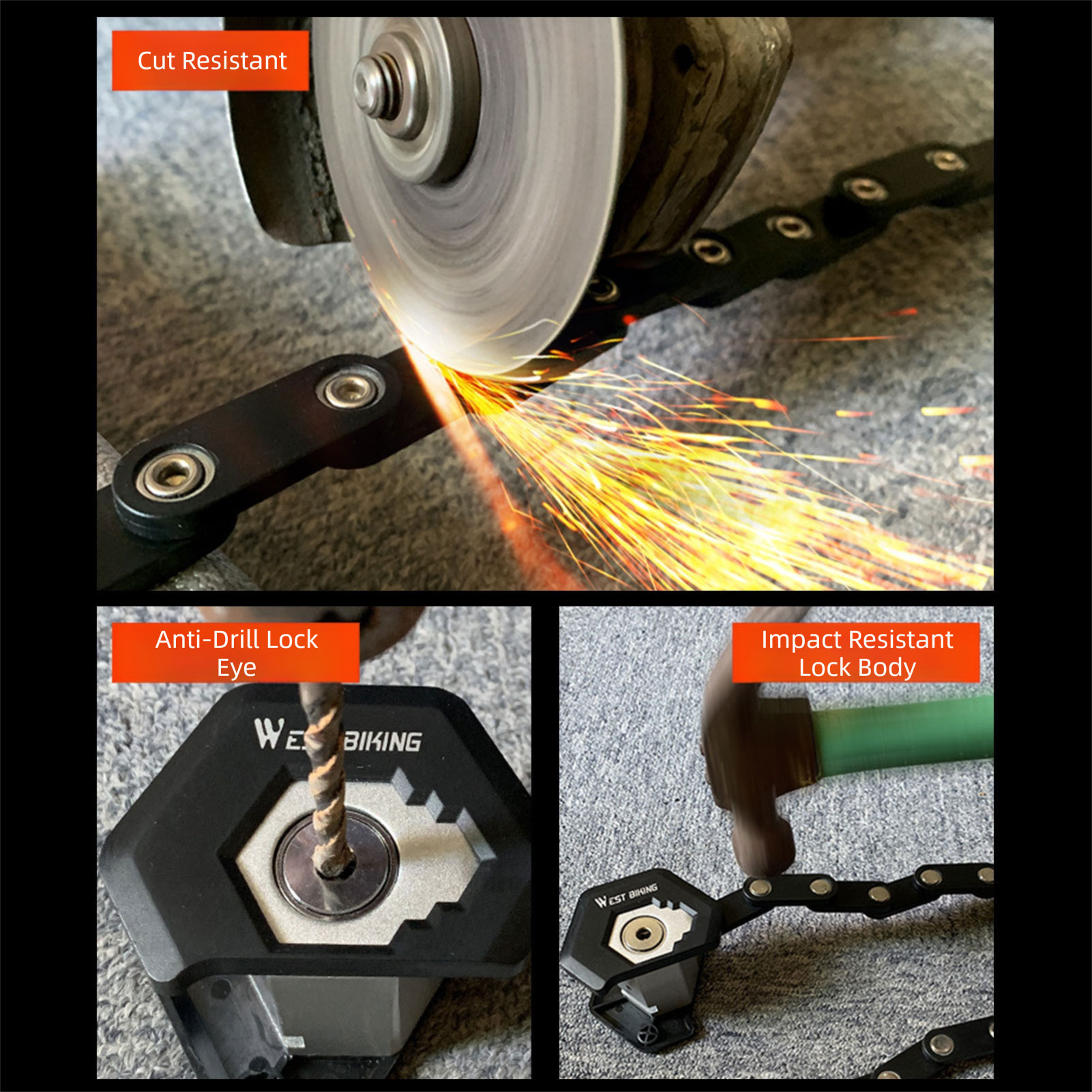 Portable Folding Chain Lock Fo - Commuter Bike Lock review and price